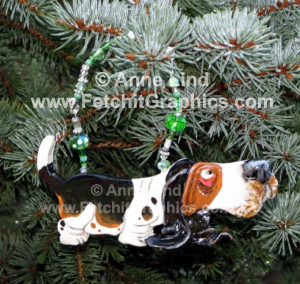 Fetchit Graphics Christmas Tree Ornaments by artist Anne Lind