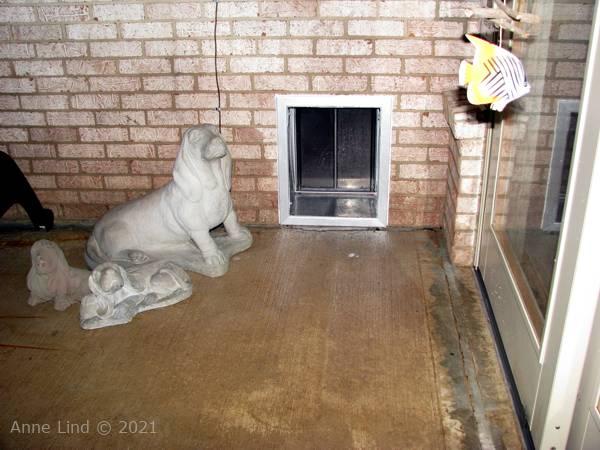 Bricks with door installed