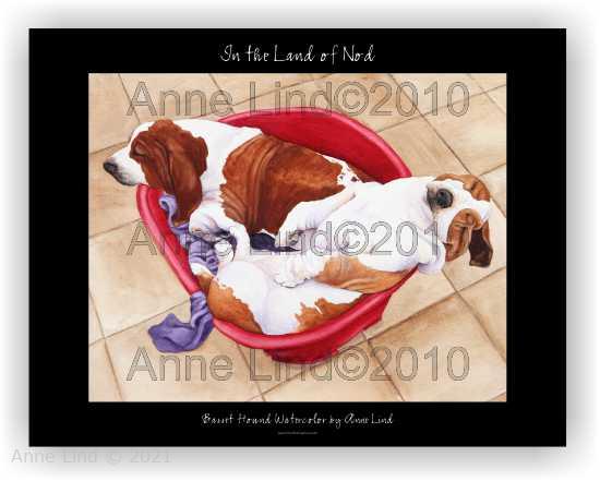 Fetchit Graphics.com - Basset Hound Watercolor by Anne Lind©2012