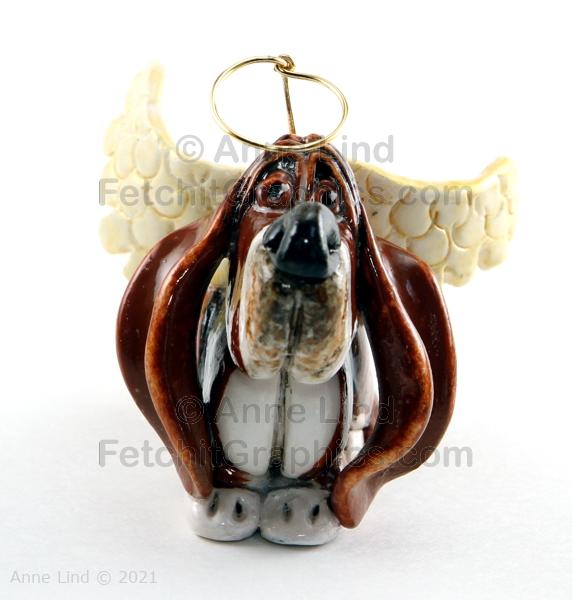 Angel Basset Christmas ornament by Anne Lind