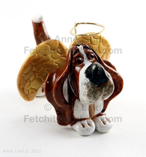 Angel Basset Christmas ornament by Anne Lind
