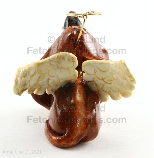 Angel Basset Christmas ornament by Anne Lind