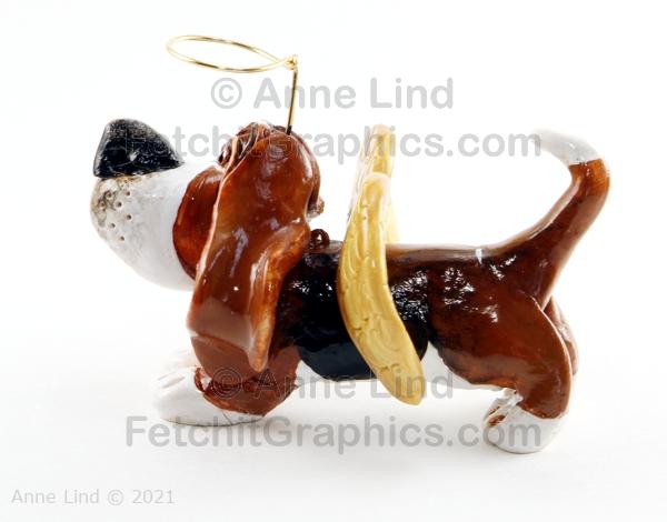 Angel Basset Christmas ornament by Anne Lind
