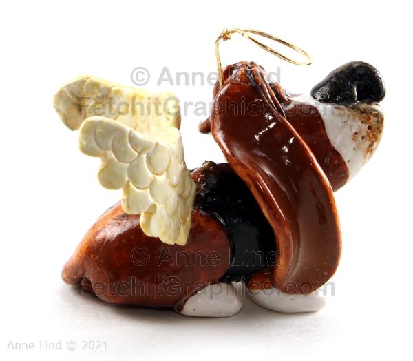 Angel Basset Christmas ornament by Anne Lind