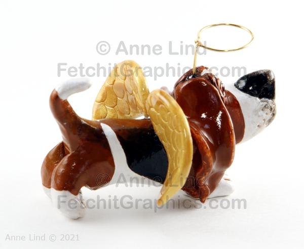 Angel Basset Christmas ornament by Anne Lind