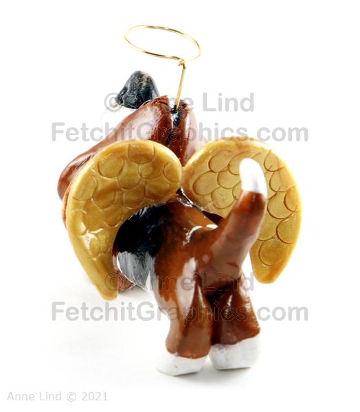 Angel Basset Christmas ornament by Anne Lind