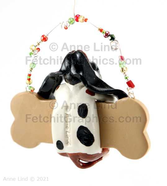 Merry Christmas basset hound ornament by Anne Lind